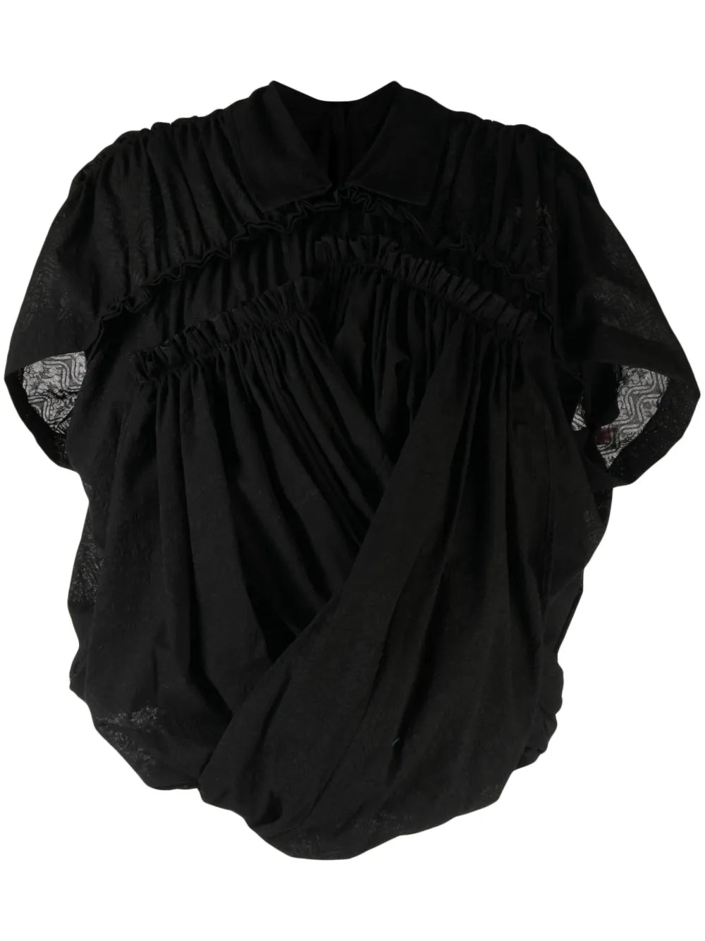 Asymmetric Draped Cotton Blouse