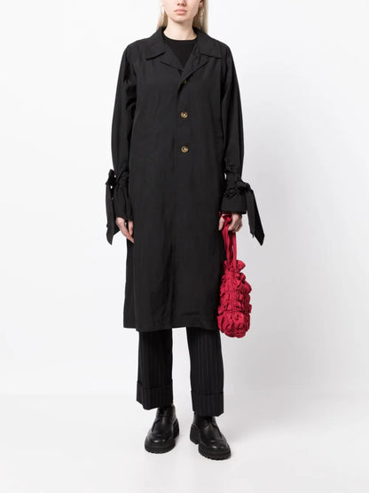 Tied-Cuffs Trench Coat