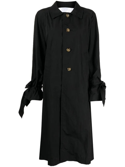 Tied-Cuffs Trench Coat