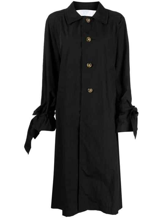 Tied-Cuffs Trench Coat