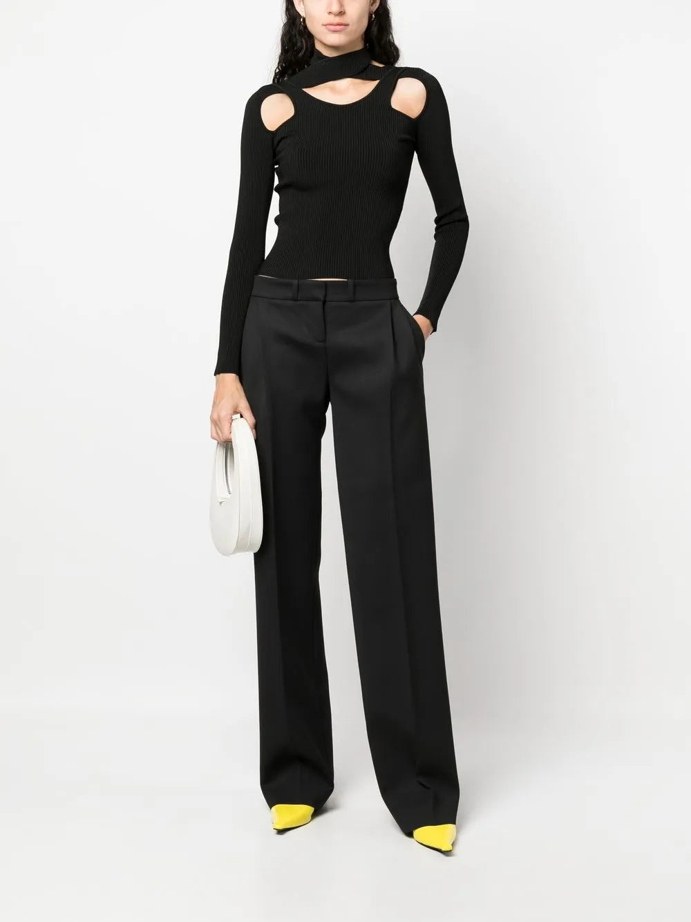 High-Waist Straight-Leg Trousers