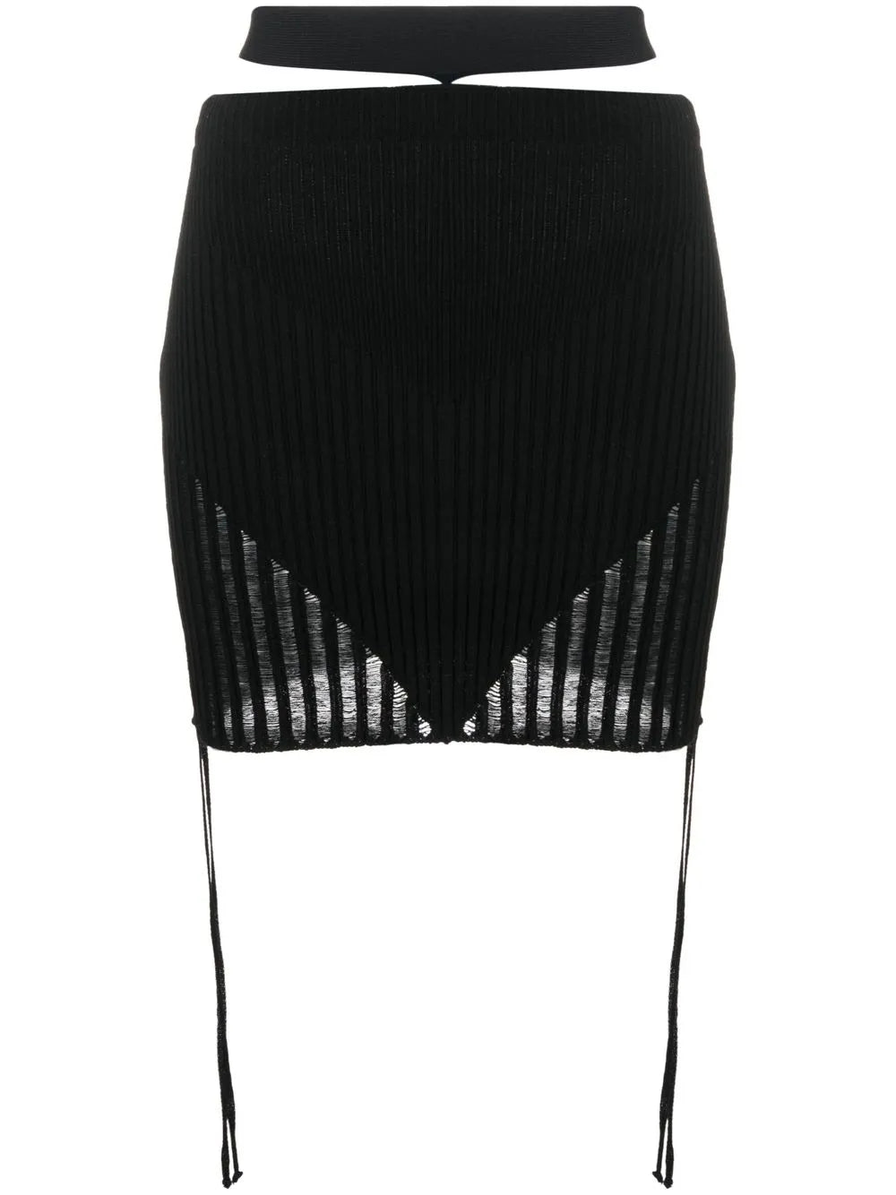 Ribbed-Knit Mini Skirt