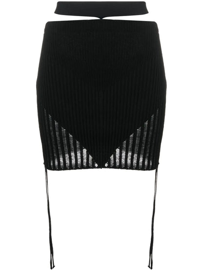 Ribbed-Knit Mini Skirt