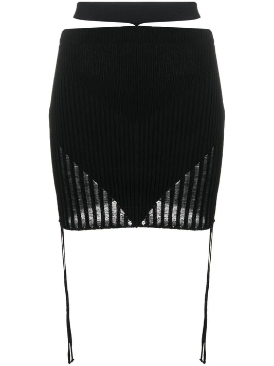 Ribbed-Knit Mini Skirt