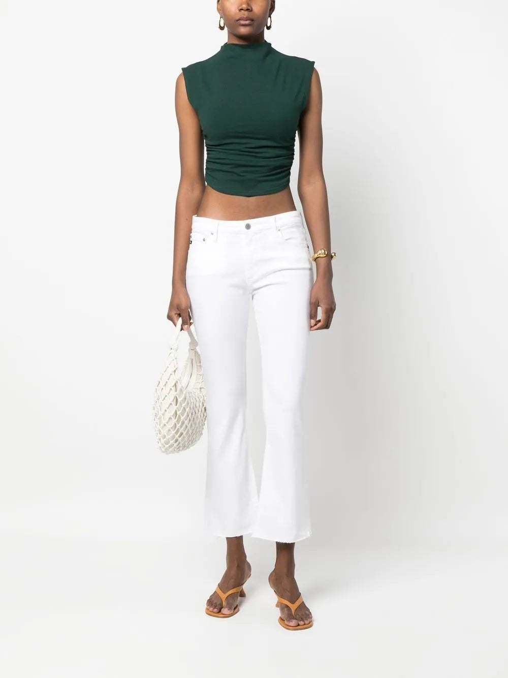 Mid-Rise Cropped Denim Jeans