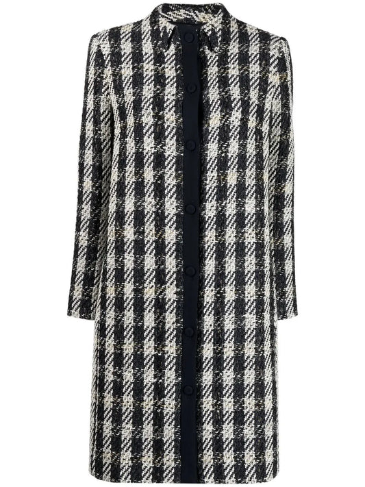 Button-Fastening Woven Coat