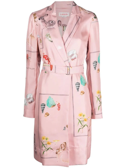 Botanica-Print Silk Shirt Dress