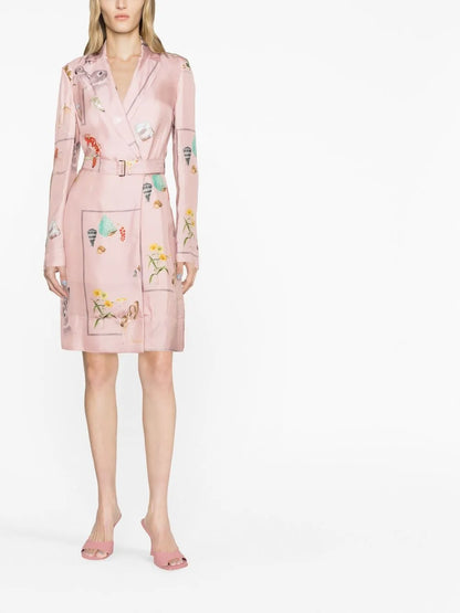 Botanica-Print Silk Shirt Dress