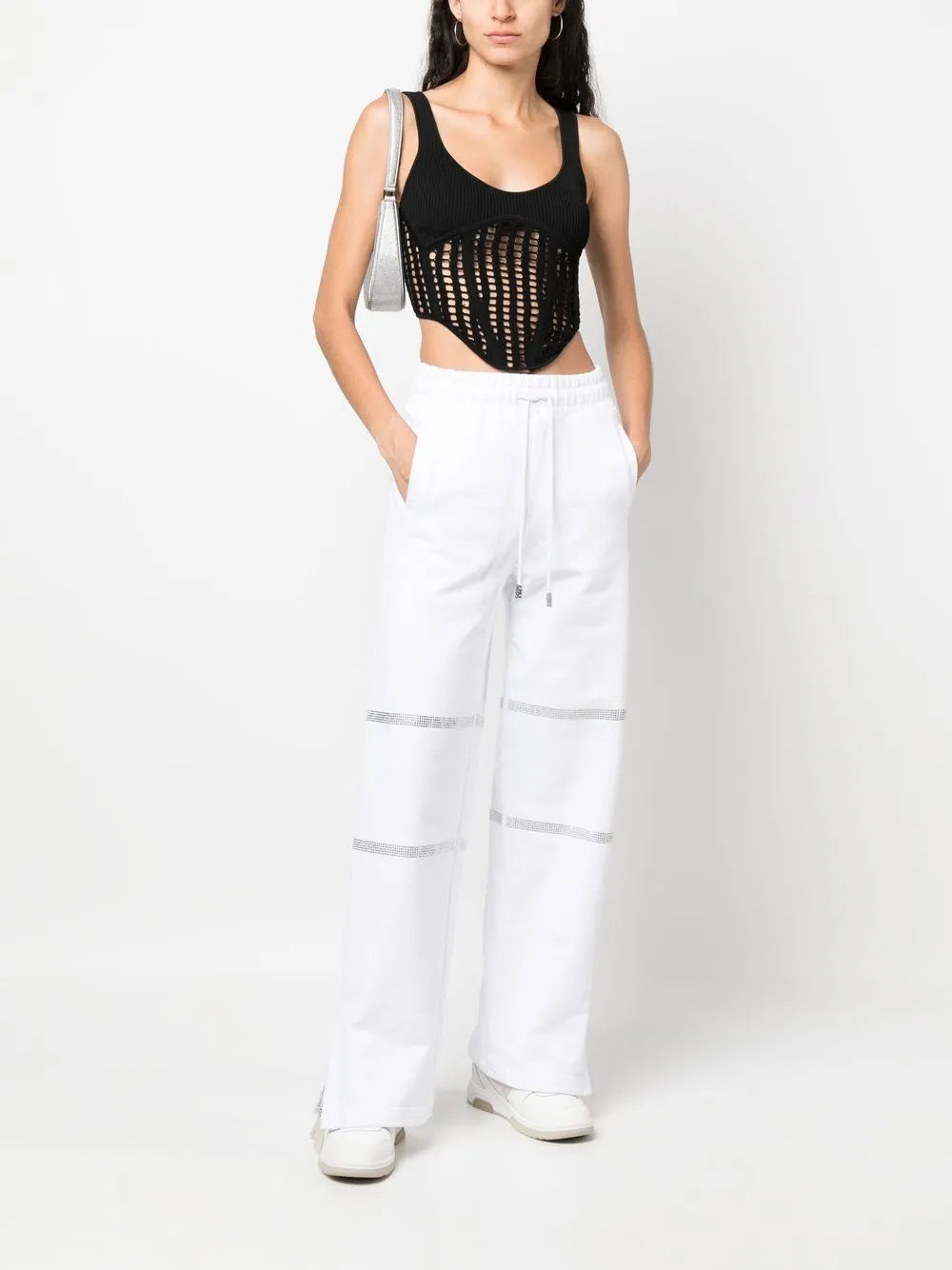 Rhinestone-Embellished Trousers