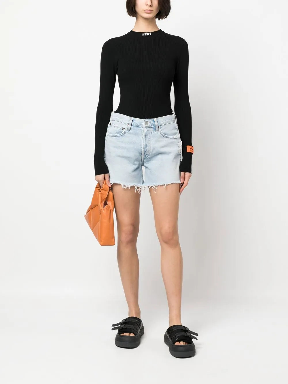 Logo-Print Ribbed Bodysuit