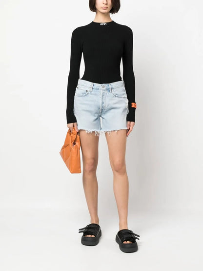 Logo-Print Ribbed Bodysuit