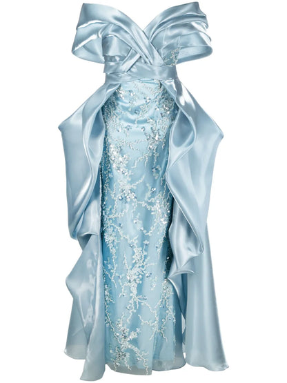 Sequin-Embellished Long Dress