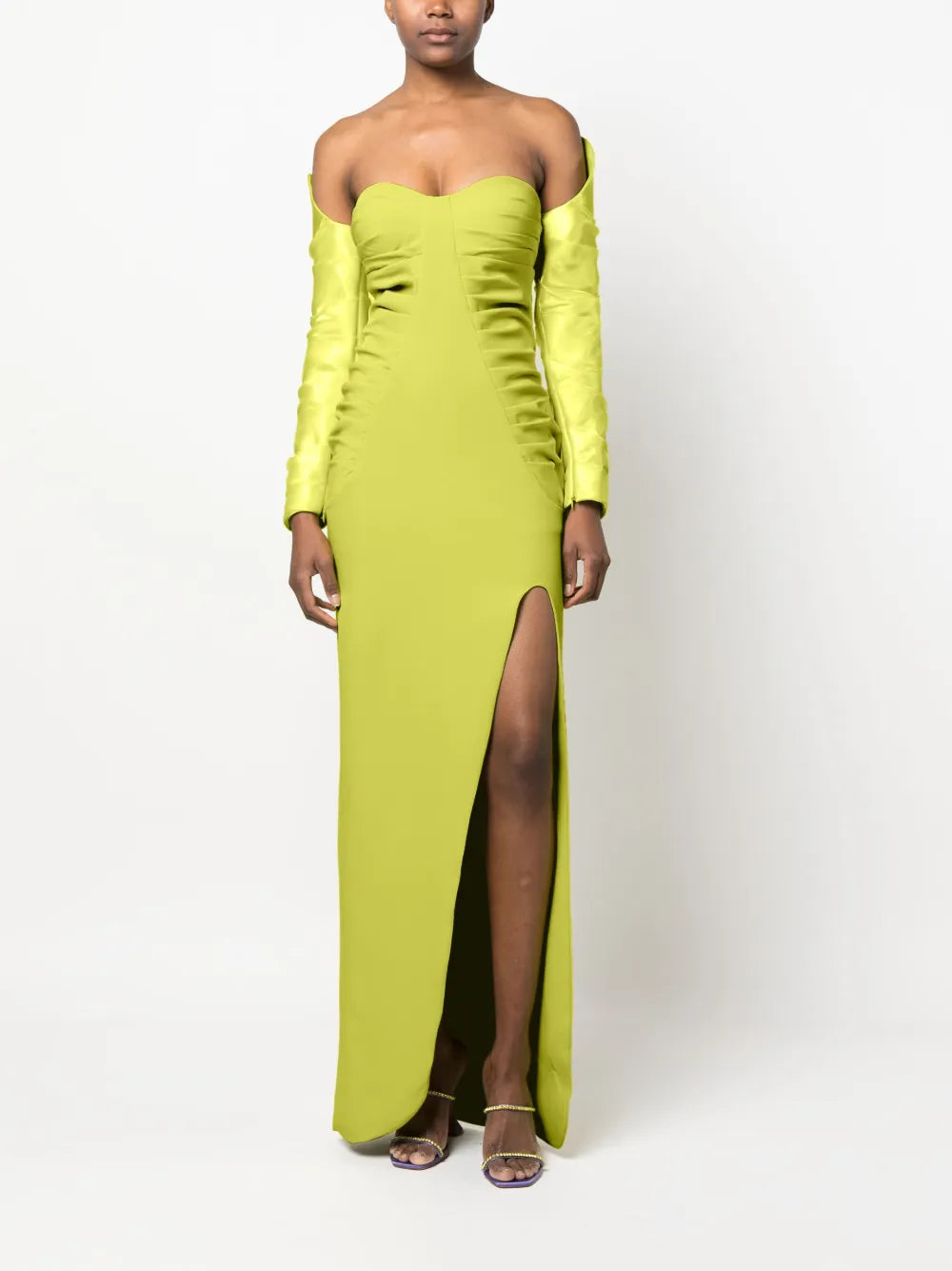 Off-Shoulder Ruched Gown