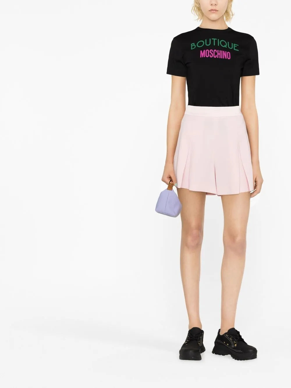 Inverted-Pleat Detail Shorts
