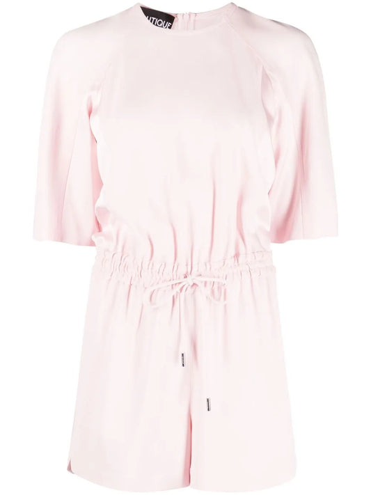 Short-Sleeve Drawstring-Waist Playsuit