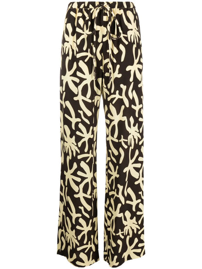 Abstract-Print Drawstring Trousers