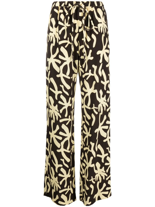 Abstract-Print Drawstring Trousers