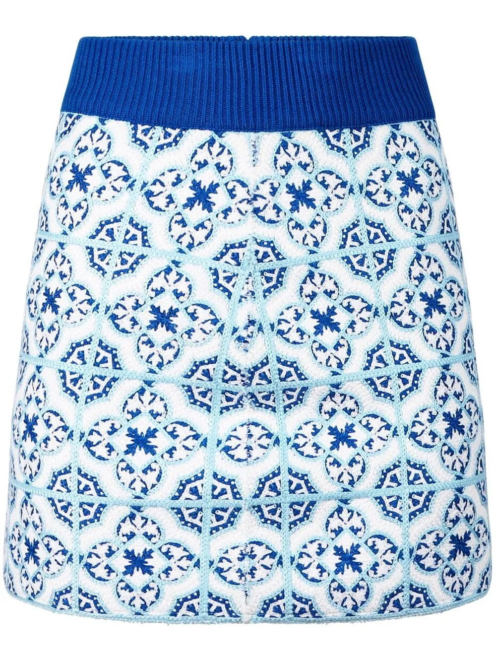Matilde Tile-Motif Fitted Skirt