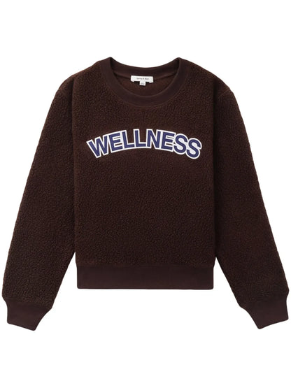 Slogan-Patch Fleece Jumper