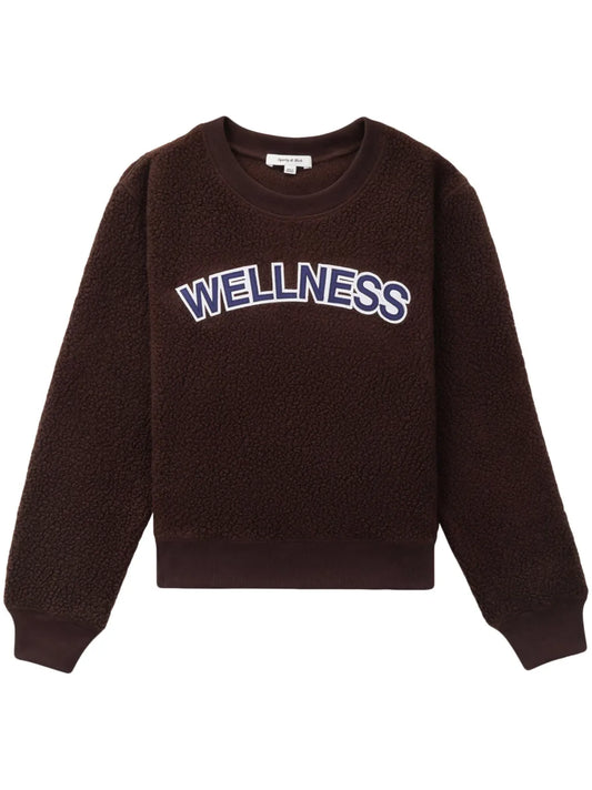 Slogan-Patch Fleece Jumper