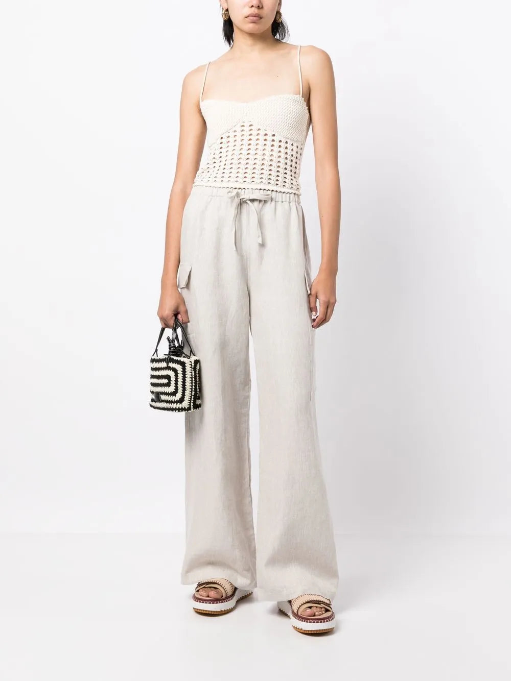 Ethan Linen Wide-Leg Trousers