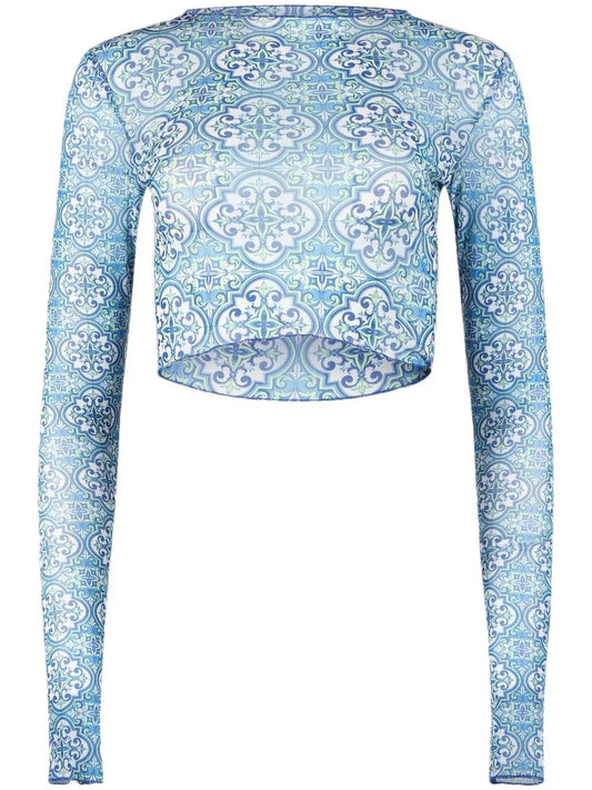 Tomas Tile-Print Top