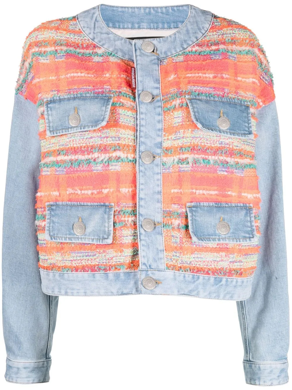 Panelled Button-Front Denim Jacket