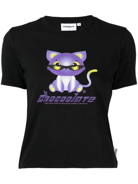 Logo Cat-Print T-Shirt