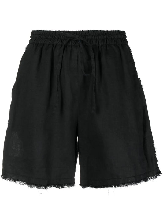 Frayed Drawstring-Waist Shorts