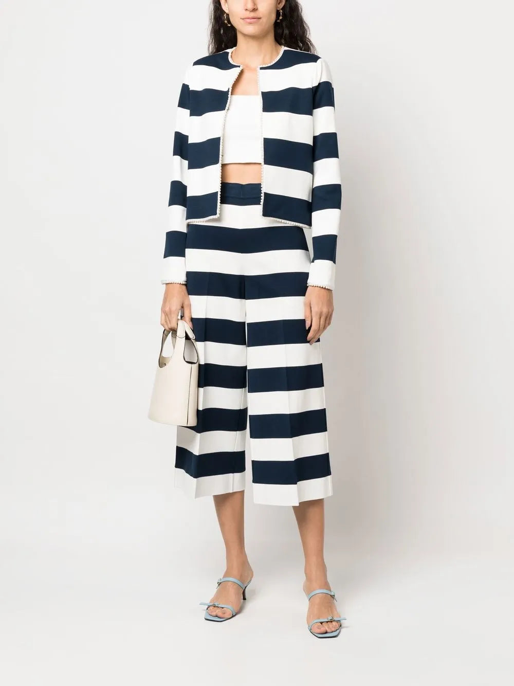 Striped Cropped Trousers