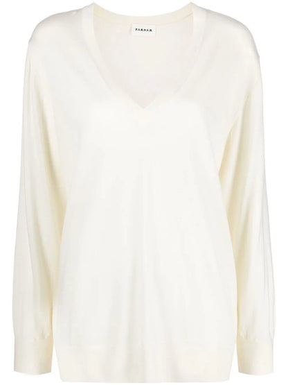 V-Neck Wool Knitted Top