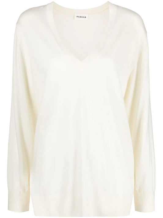 V-Neck Wool Knitted Top