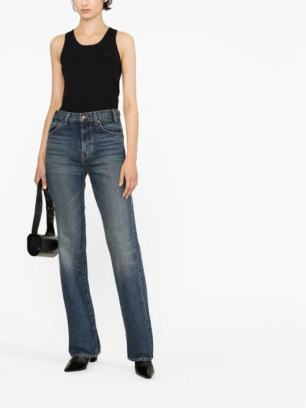 Flared-Cut Leg Jeans