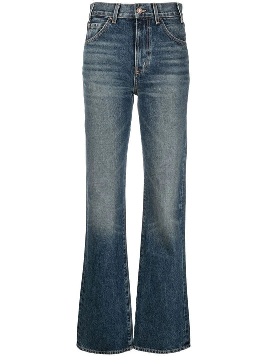 Flared-Cut Leg Jeans