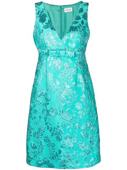 Floral-Embroidered Sleeveless Minidress