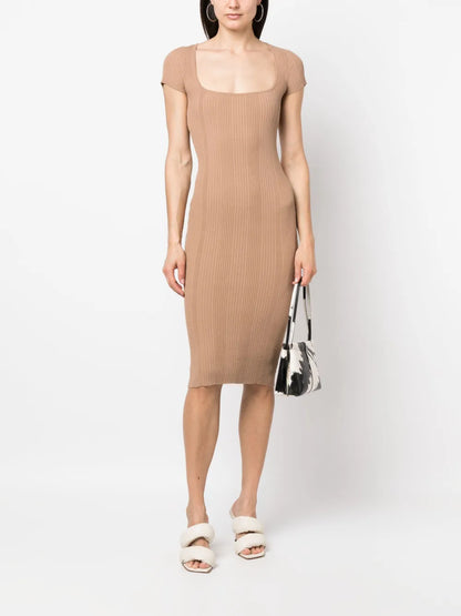 Phebo Square-Neck Knitted Dress