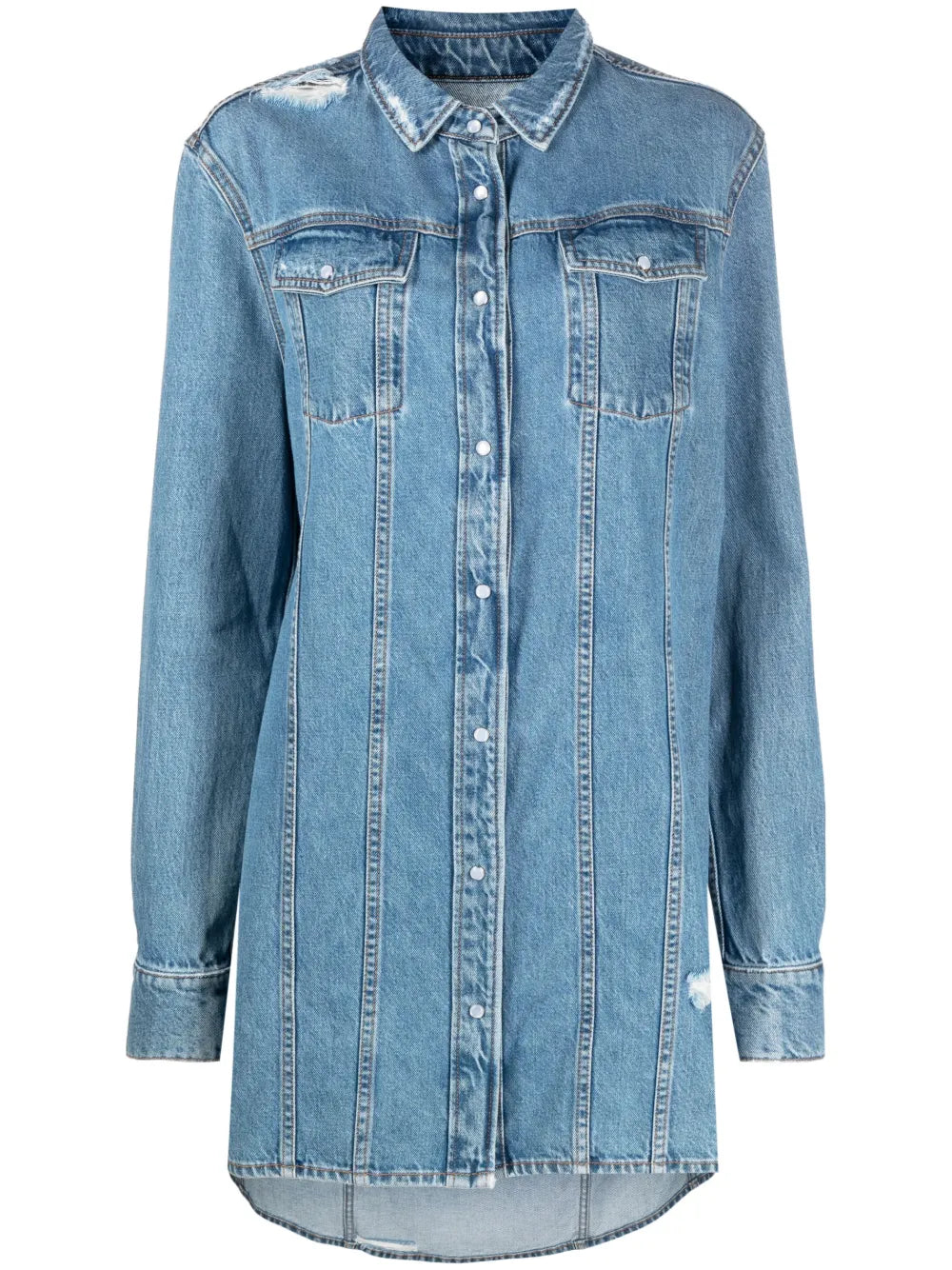 Long Denim Shirt Jacket
