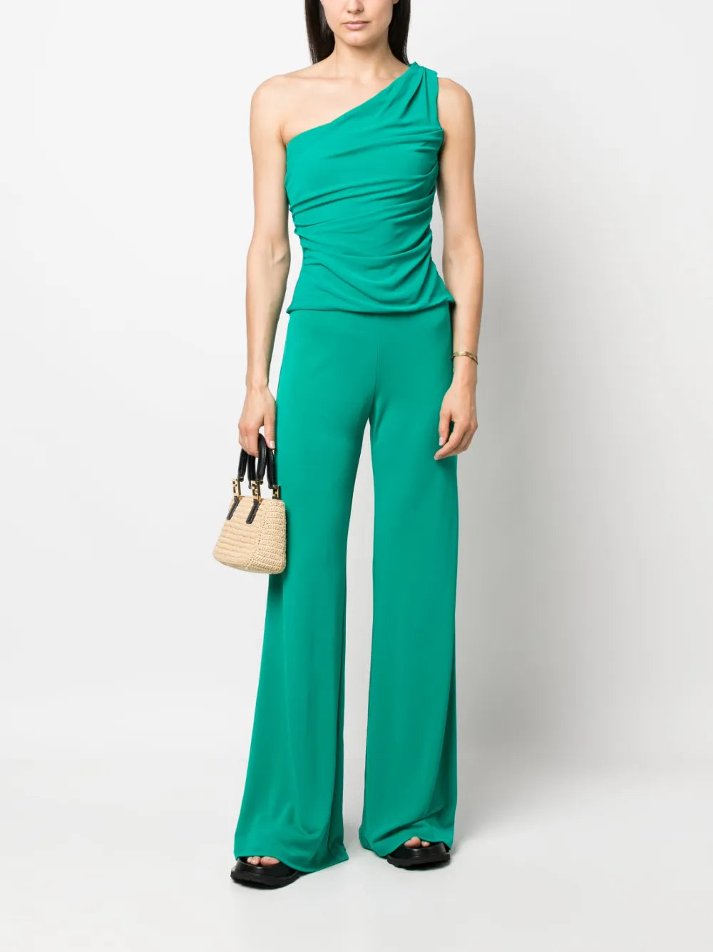 High-Waisted Flared Trousers