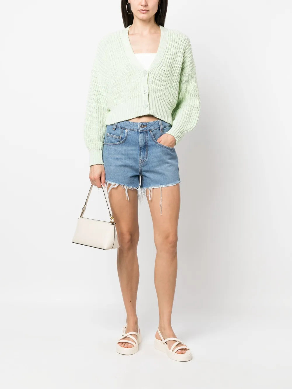 Frayed-Hem Denim Shorts
