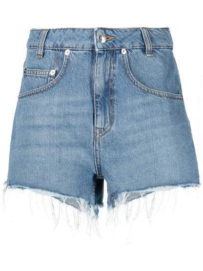 Frayed-Hem Denim Shorts