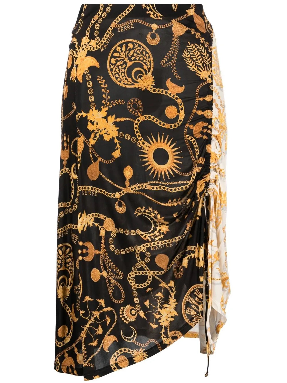 Ornament Moon-Print Midi Skirt