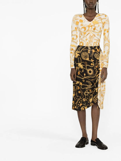 Ornament Moon-Print Long-Sleeve Top