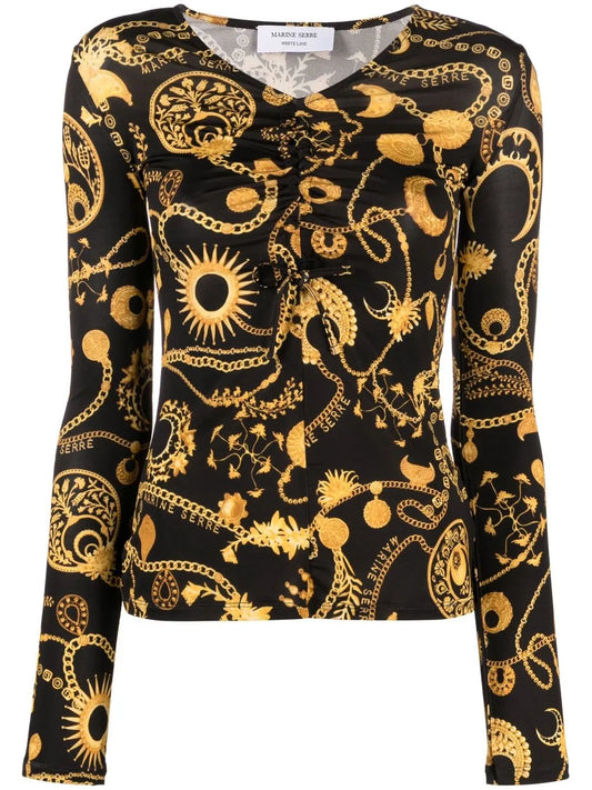 Ornament Moon-Print Top