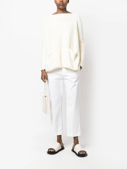 Open Pocket Boat Neck Jumper