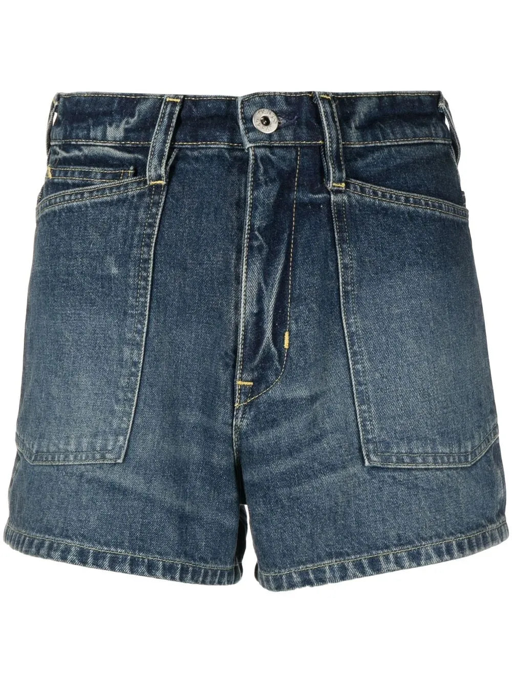 Logo-Patch Denim Short Shorts