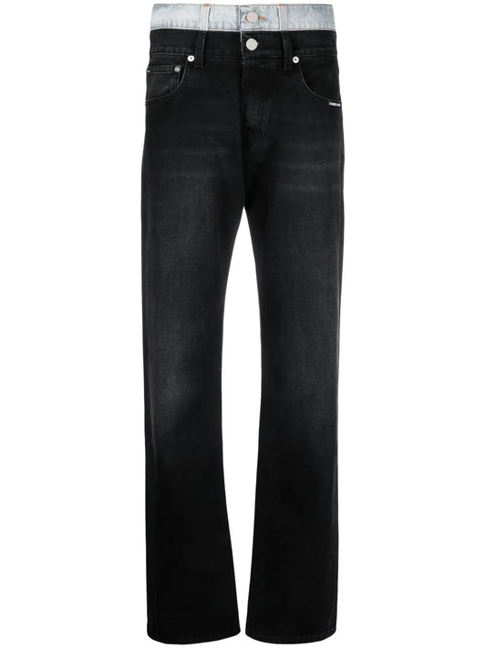 Mid-Rise Straight-Leg Jeans