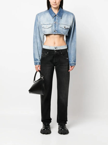 Mid-Rise Straight-Leg Jeans