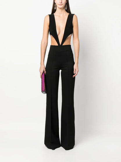 High-Waisted Straight-Leg Trousers