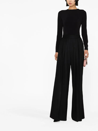 Crew-Neck Long-Sleeved Bodysuit