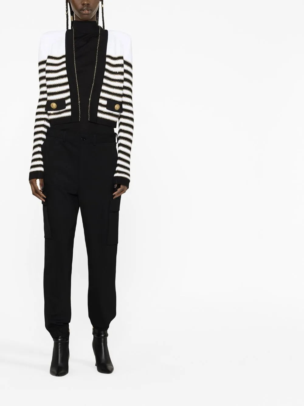 Striped Cropped Jacket
